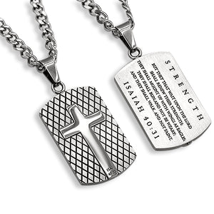 Men's Diamond Back Silver Shield Cross