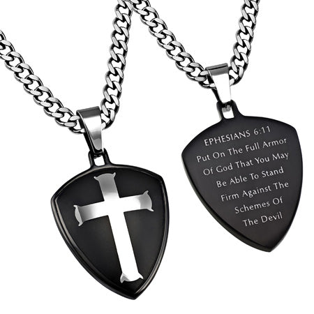 Black R2 Shield Cross Necklace – KingdomWear