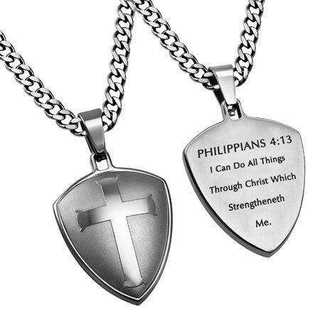 Silver Shield R2 Cross Necklace – KingdomWear