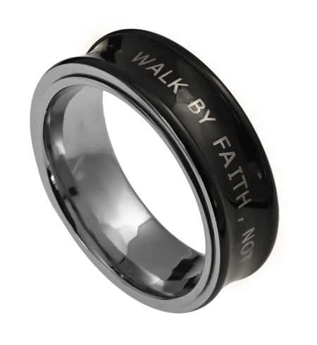 Men's Black Spinner Ring