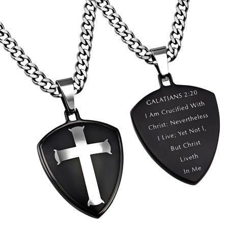 Black R2 Shield Cross Necklace – KingdomWear