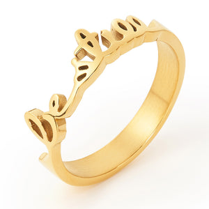 Women's Hand Writing Ring Gold Tone