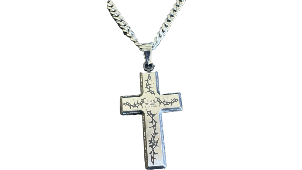Black Thorn Cross Necklace