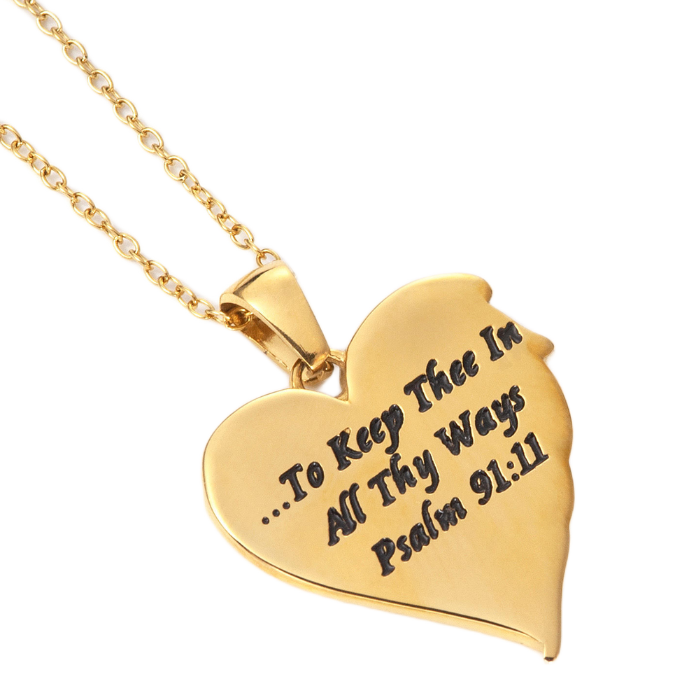 Gold Heart Marquisette Heart Necklace