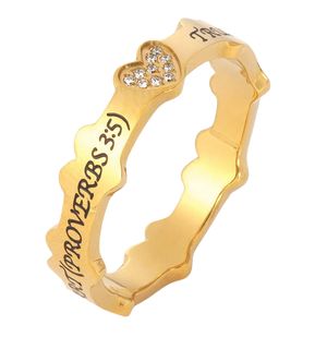 Gold Crown of Hearts Ring