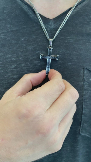 
                
                    Load and play video in Gallery viewer, Black Iron Cross Necklace
                
            