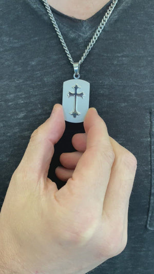 
                
                    Load and play video in Gallery viewer, Shield Cross Necklace
                
            