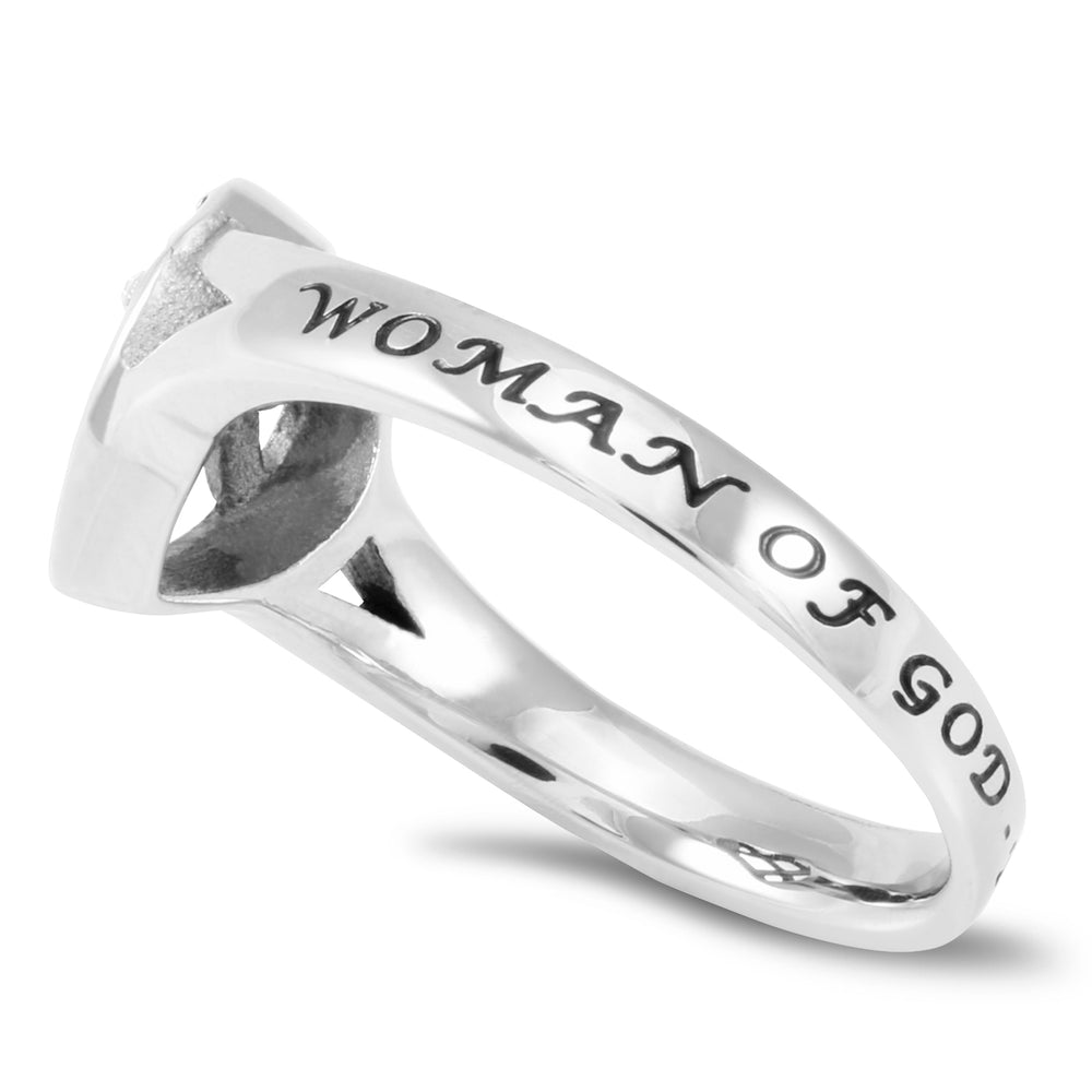CZ Patchwork Cross Ring