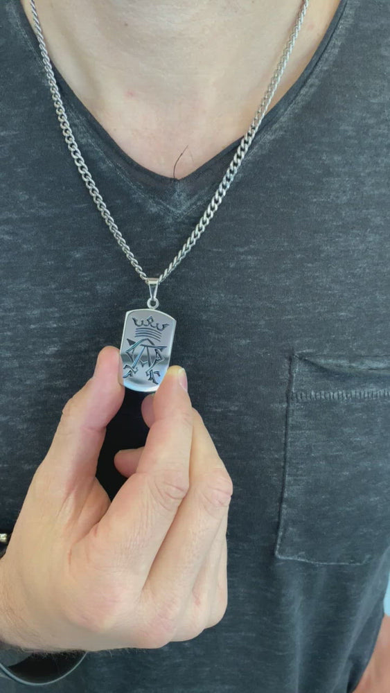
                
                    Load and play video in Gallery viewer, Men&amp;#39;s Alpha Omega Dog Tag
                
            