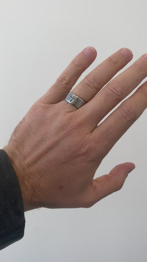 
                
                    Load and play video in Gallery viewer, Men&amp;#39;s Silver Logos Ring
                
            