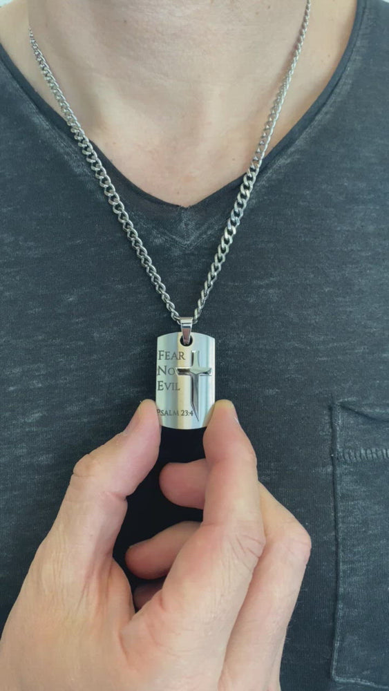 
                
                    Load and play video in Gallery viewer, Guardian Shield Cross Necklace
                
            