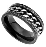 Men's Black Chain Ring