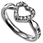 Women's CZ Open Heart Ring