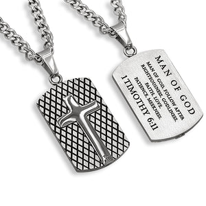 
                
                    Load image into Gallery viewer, Men&amp;#39;s Diamond Back Silver Shield Cross
                
            