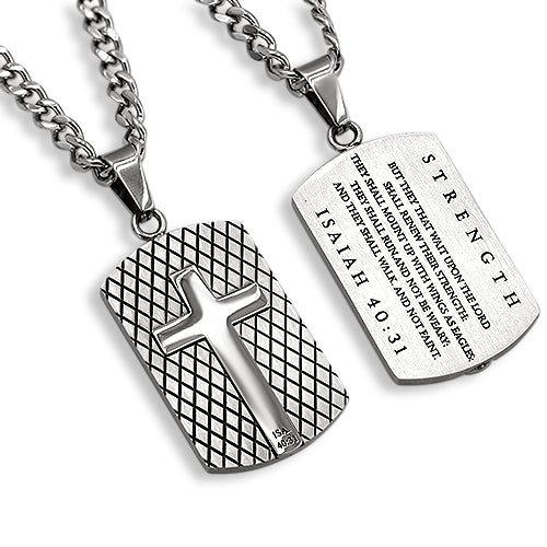 
                
                    Load image into Gallery viewer, Men&amp;#39;s Diamond Back Silver Shield Cross
                
            