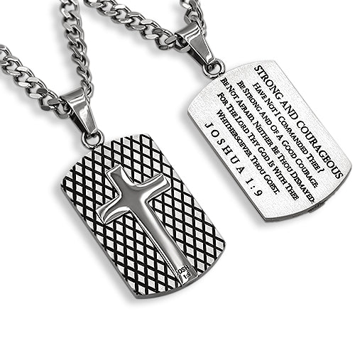 Diamond Back Shield Cross Necklace