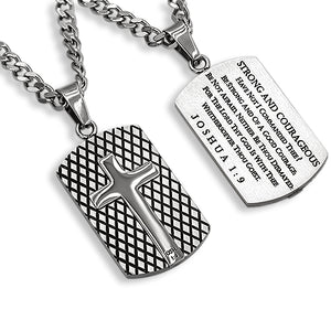 Diamond Back Shield Cross Necklace