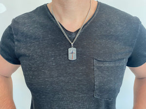 Diamond Back Shield Cross Necklace