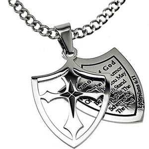 Two Piece Shield Cross Necklace