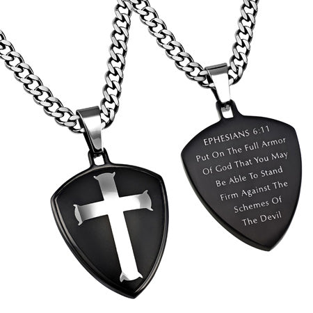 
                
                    Load image into Gallery viewer, Men&amp;#39;s Black R2 Shield Cross Collection
                
            