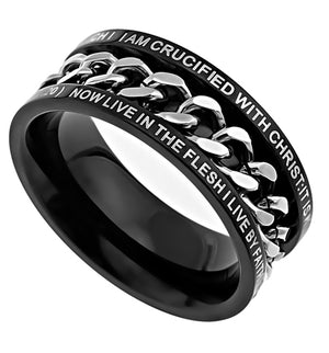 Men's Black Chain Ring