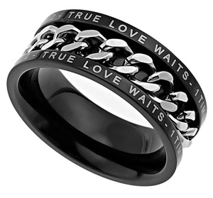 Men's Black Chain Ring