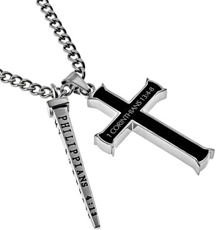 Men's Black Cross Nail