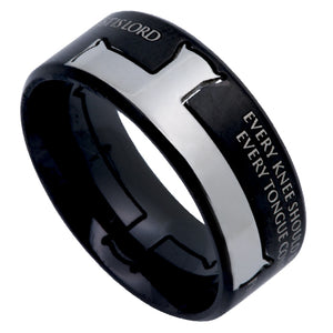 
                
                    Load image into Gallery viewer, Men&amp;#39;s Black Iron Cross Ring
                
            