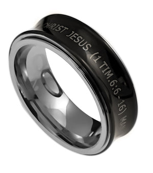 
                
                    Load image into Gallery viewer, Men&amp;#39;s Black Spinner Ring
                
            