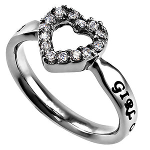 CZ Open Heart Ring