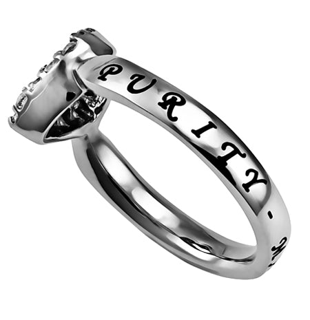 CZ Open Heart Ring