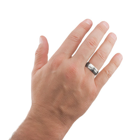Silver Square Double Cross Ring