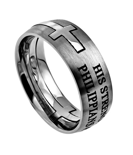 Silver Square Double Cross Ring