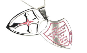 2 Piece Shield Cross Necklace