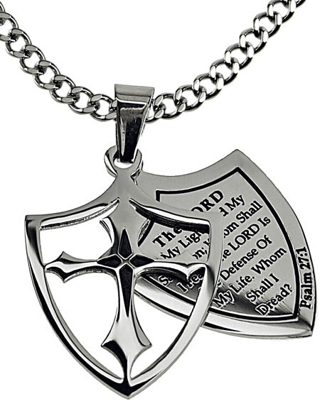 Two Piece Shield Cross Necklace
