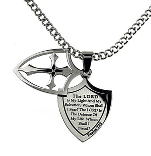 Two Piece Shield Cross Necklace