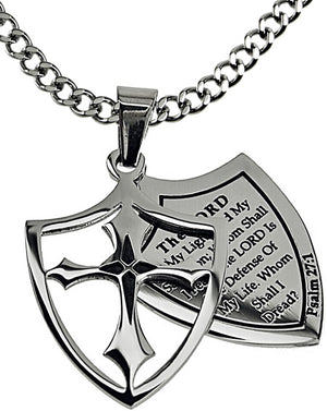 Two Piece Shield Cross Necklace