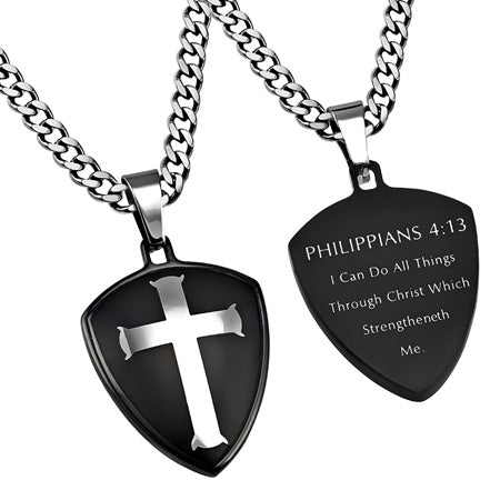 Black R2 Shield Cross Necklace – KingdomWear