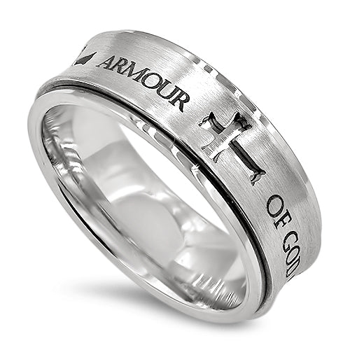 
                
                    Load image into Gallery viewer, Men&amp;#39;s 4 Cross Spinner Ring
                
            